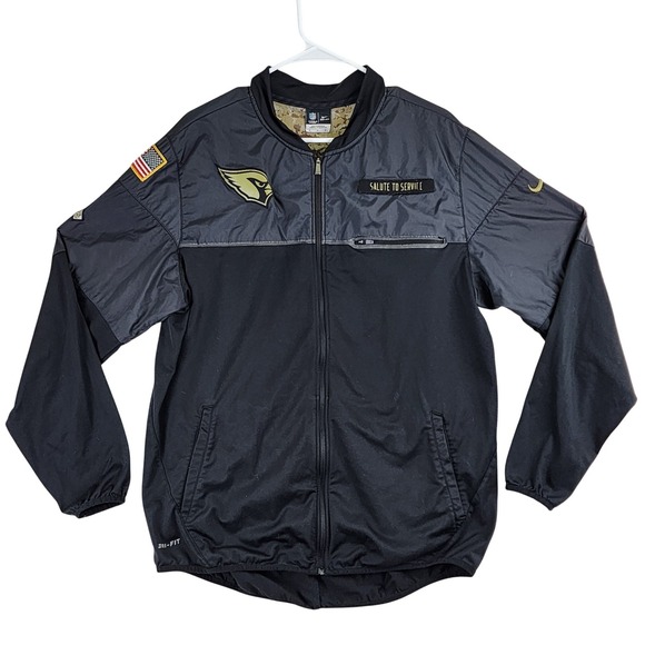 Nike Other - Arizona Cardinals Salute to Service Nike Jacket Mens Large Black Camo Hybrid‎ L